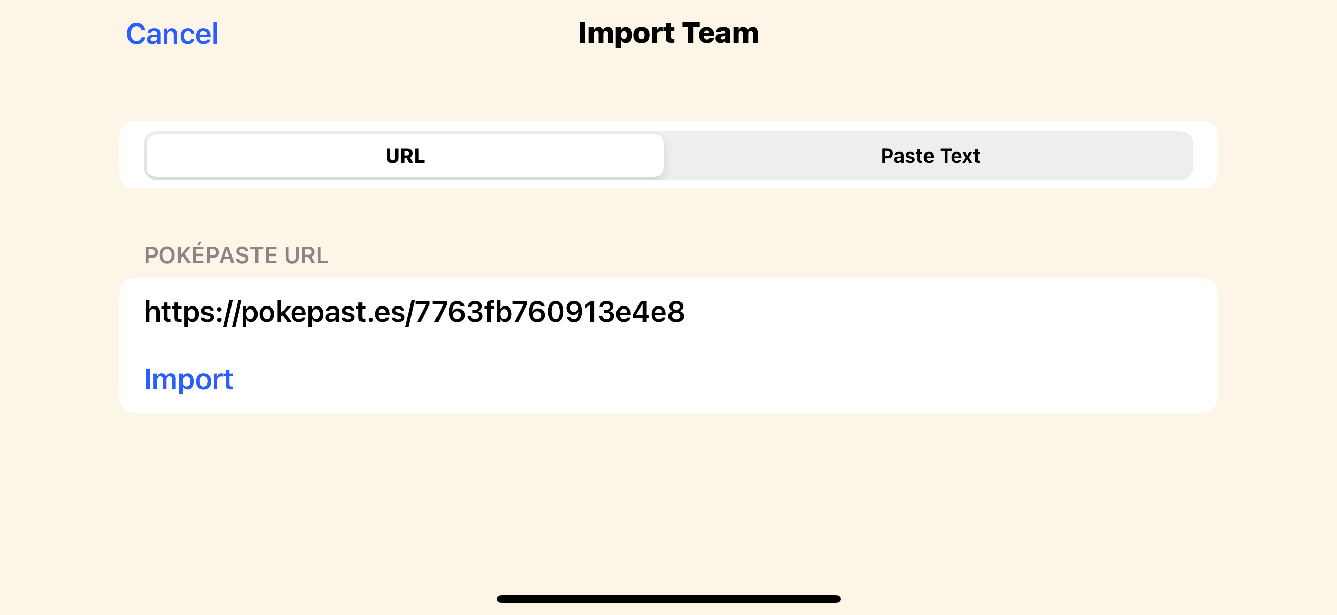 The filled six-slot roster after importing