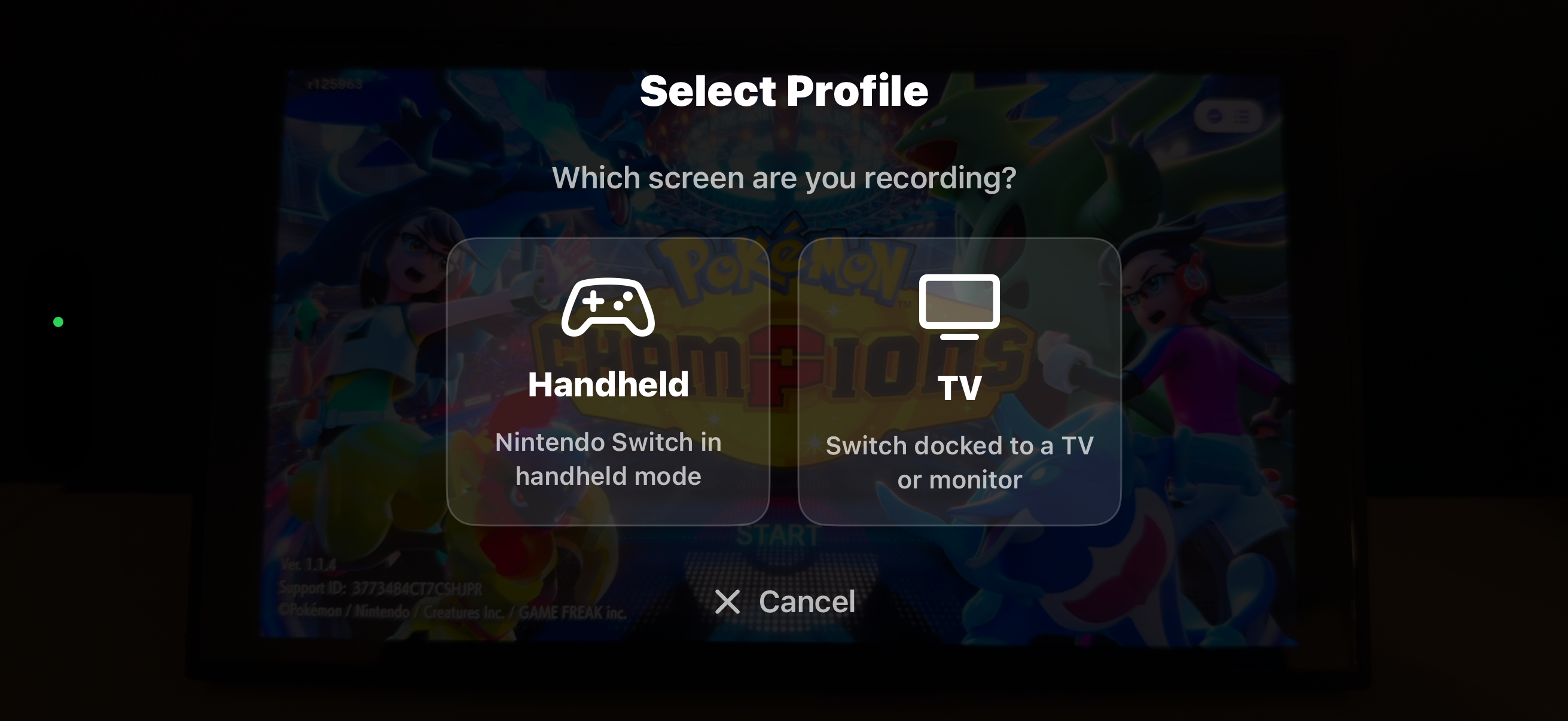 Profile selection: Handheld vs TV